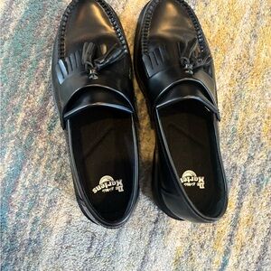 Dr. Martens Black Leather Tassel Kiltie Loafers